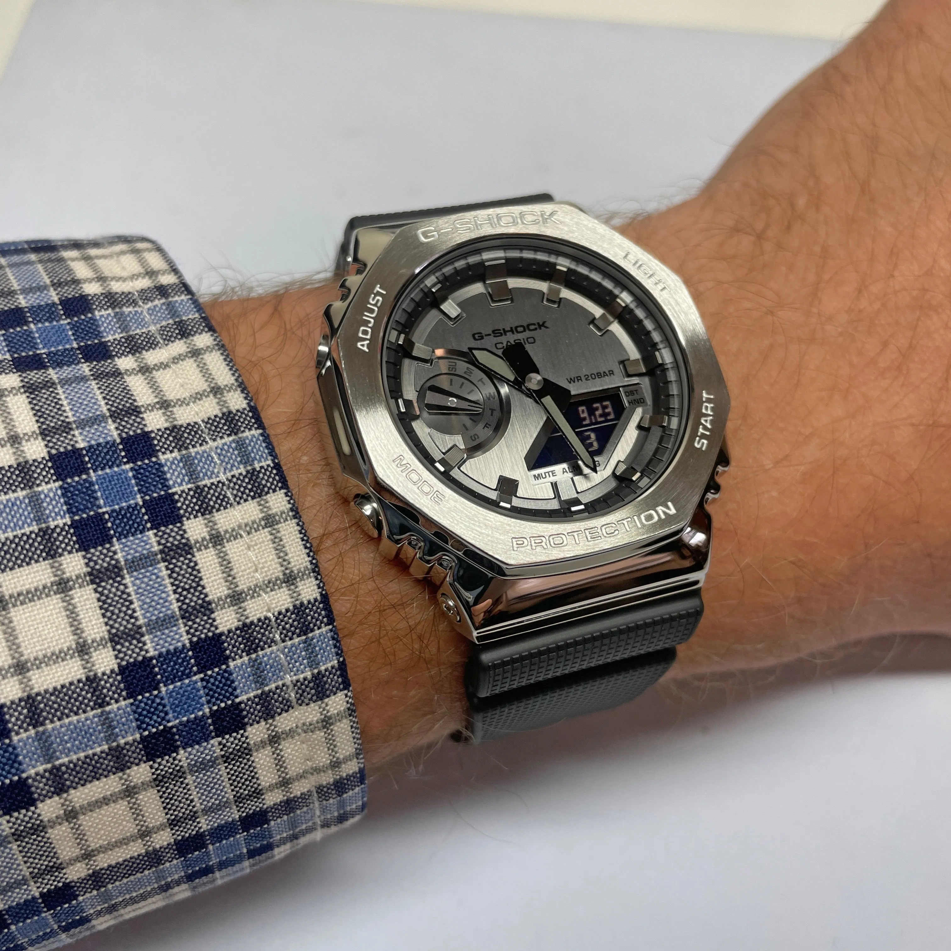 Casio G-Shock Black Steel Bezel CasiOak GM2100-1A GM2100 Series Watch