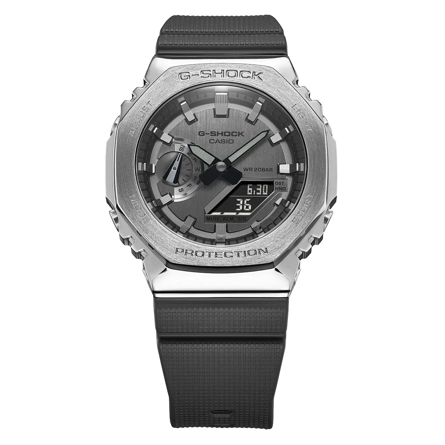 Casio G-Shock Black Steel Bezel CasiOak GM2100-1A GM2100 Series Watch