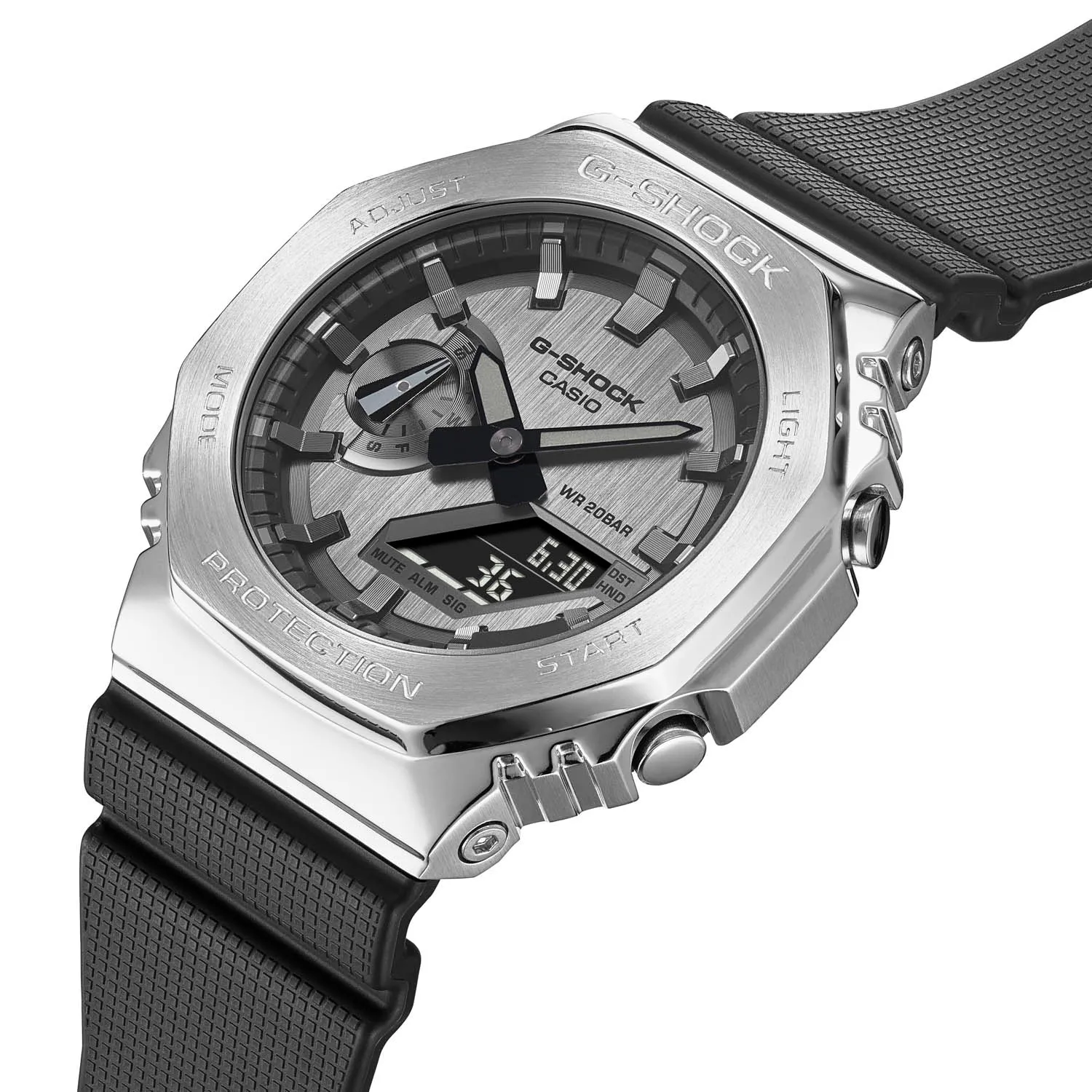 Casio G-Shock Black Steel Bezel CasiOak GM2100-1A GM2100 Series Watch