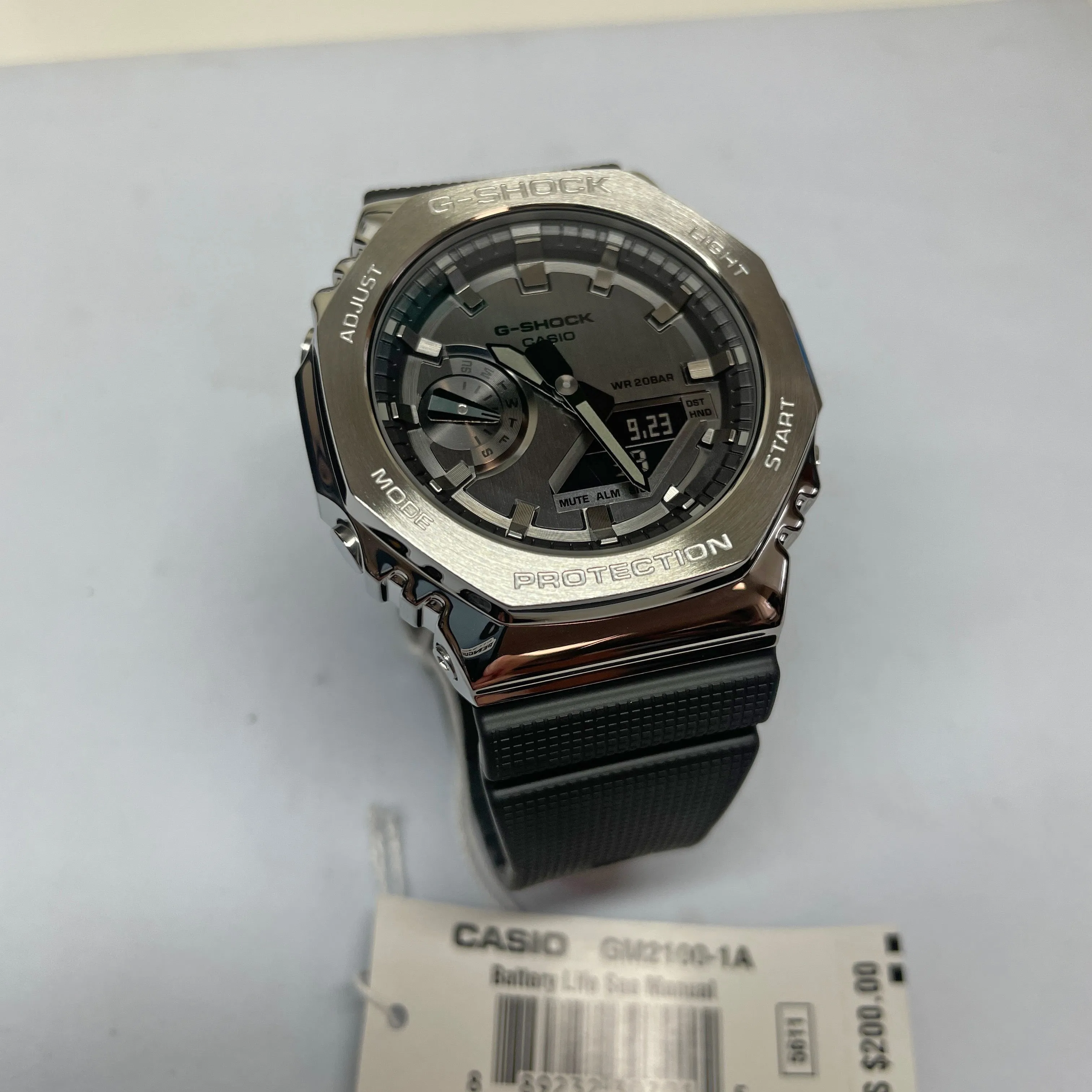 Casio G-Shock Black Steel Bezel CasiOak GM2100-1A GM2100 Series Watch
