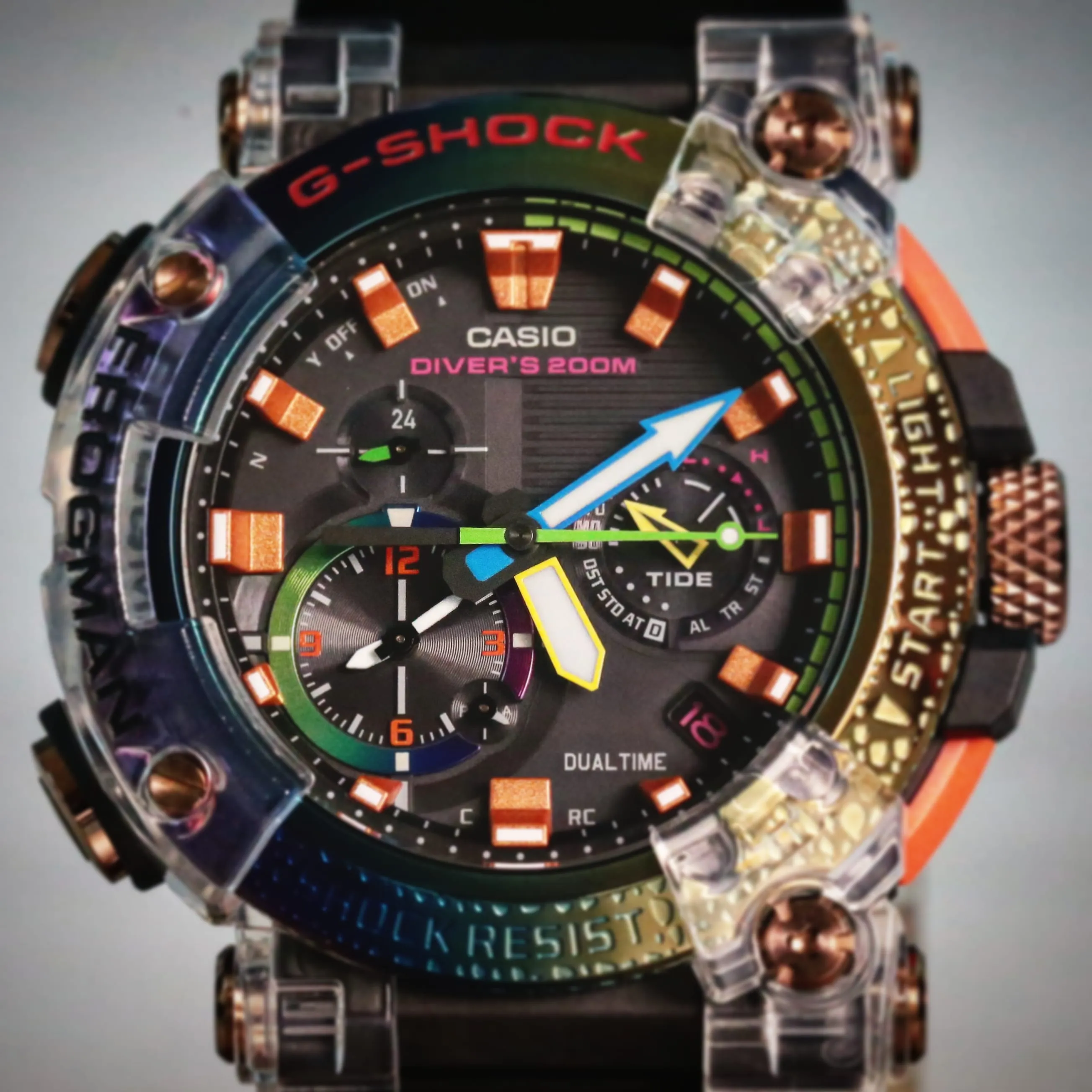 Casio G-Shock Master of G Analog Frogman ISO 200M Diver Rainbow-Toad GWF-A1000BRT-1AJR