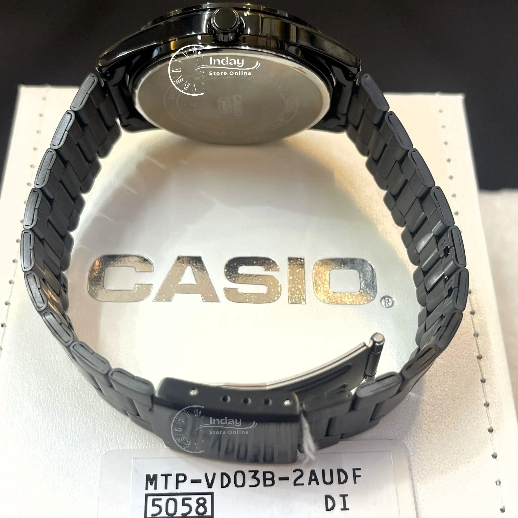 Casio Men's Watch MTP-VD03B-2A Stainless Steel Band Triple-fold Clasp Mineral Glass