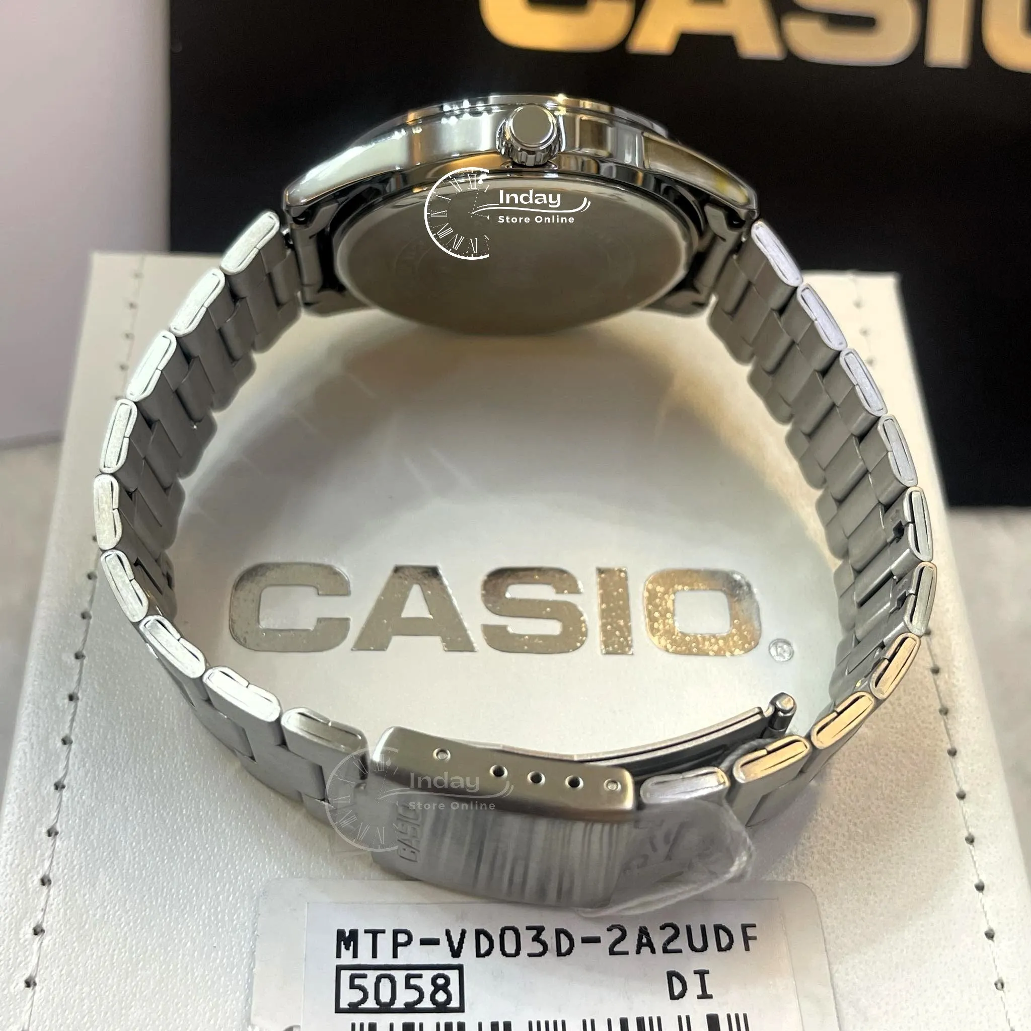 Casio Men's Watch MTP-VD03D-2A2 Stainless Steel Band Triple-fold Clasp Mineral Glass