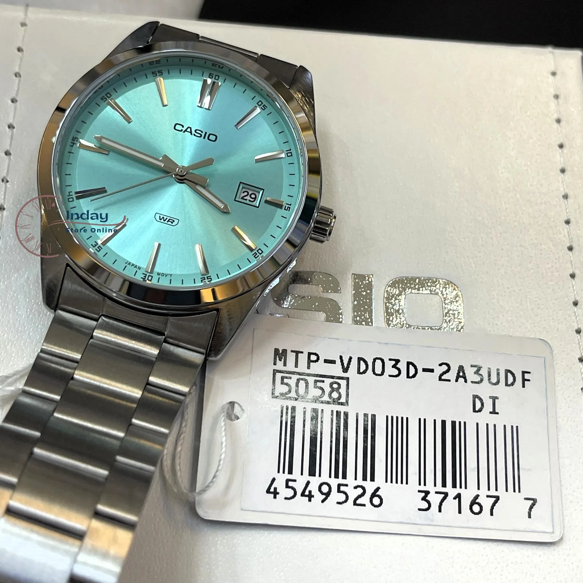 Casio Men's Watch MTP-VD03D-2A3 Stainless Steel Band Triple-fold Clasp Mineral Glass