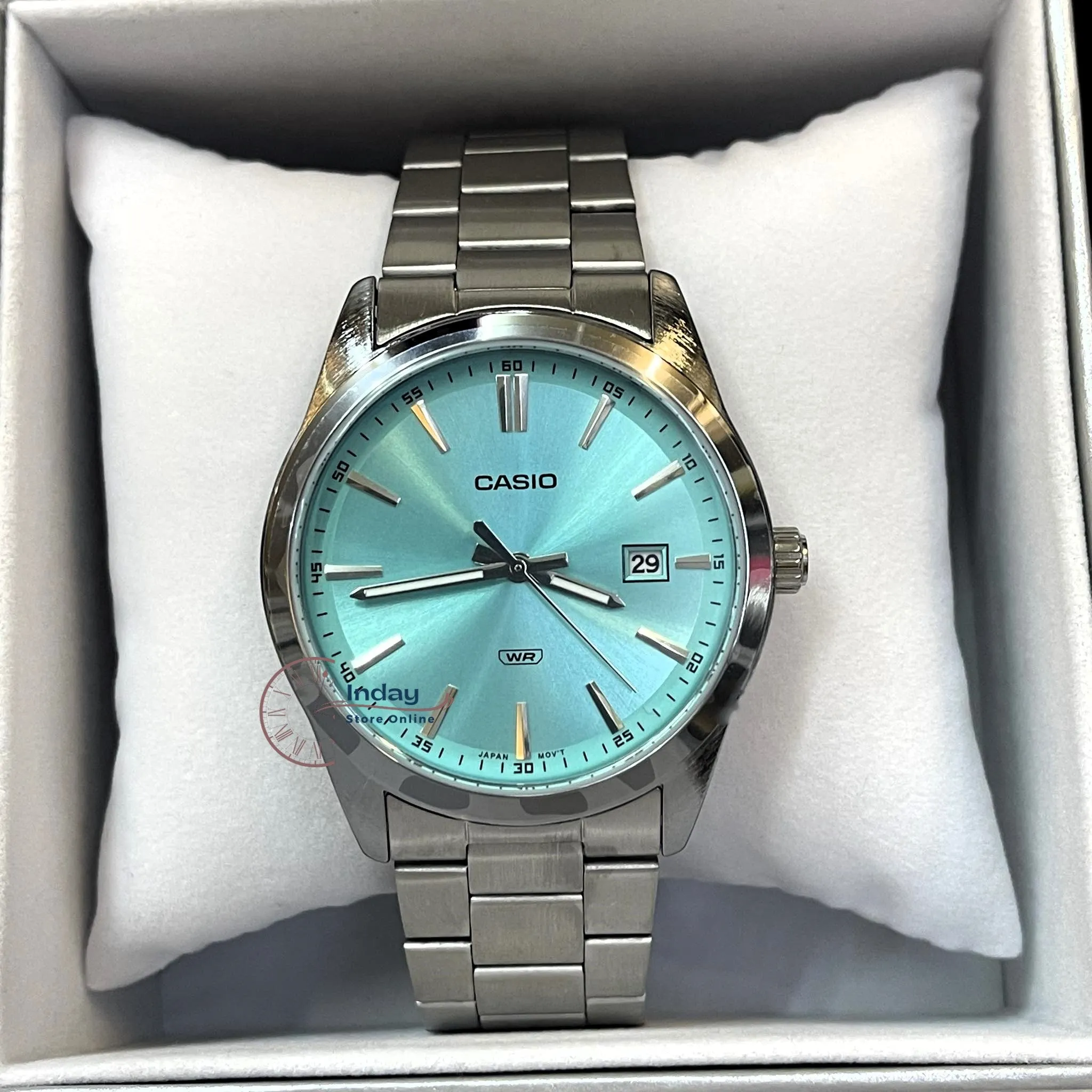 Casio Men's Watch MTP-VD03D-2A3 Stainless Steel Band Triple-fold Clasp Mineral Glass