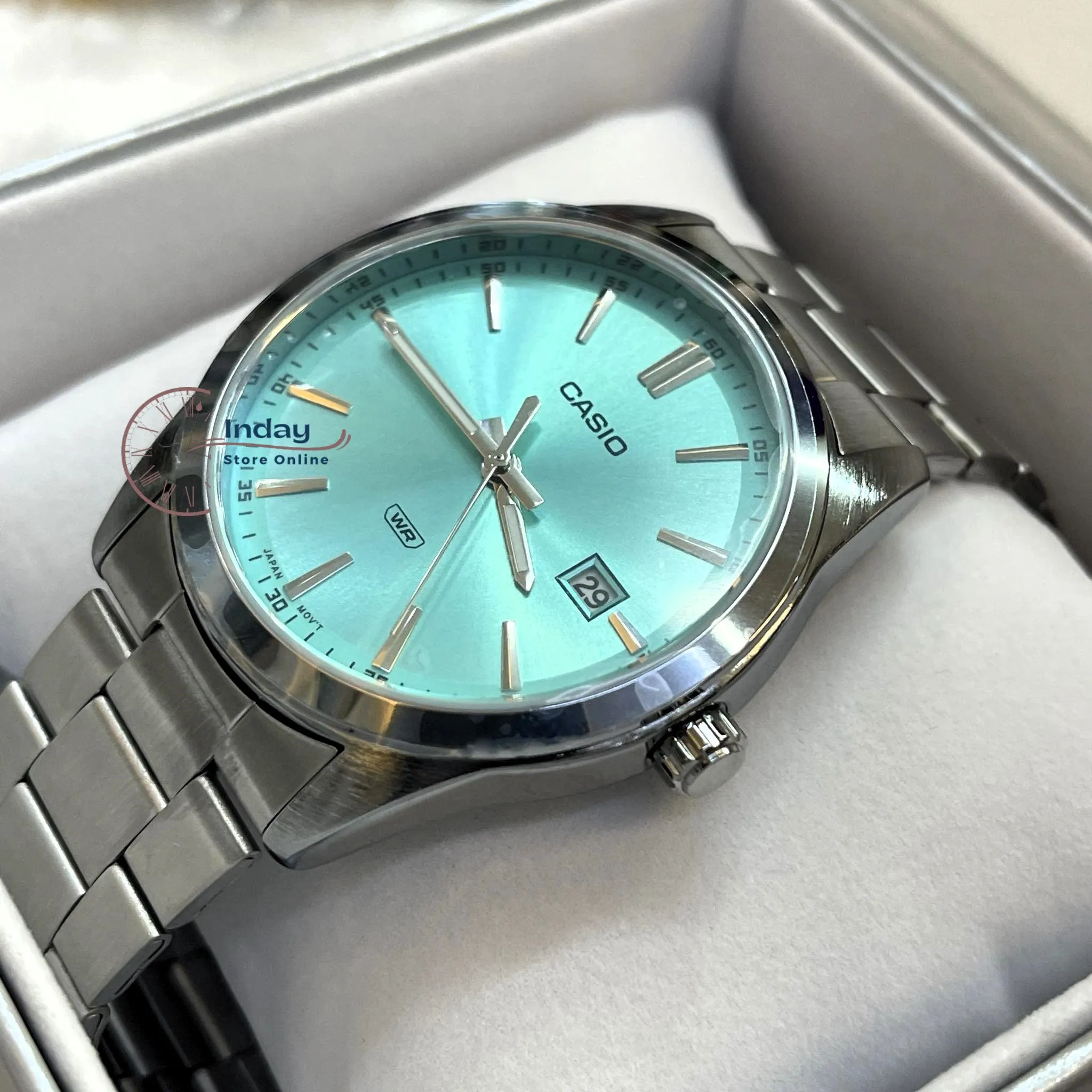Casio Men's Watch MTP-VD03D-2A3 Stainless Steel Band Triple-fold Clasp Mineral Glass