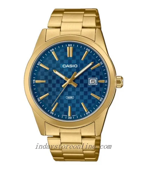 Casio Men's Watch MTP-VD03G-2A Stainless Steel Band Triple-fold Clasp Mineral Glass