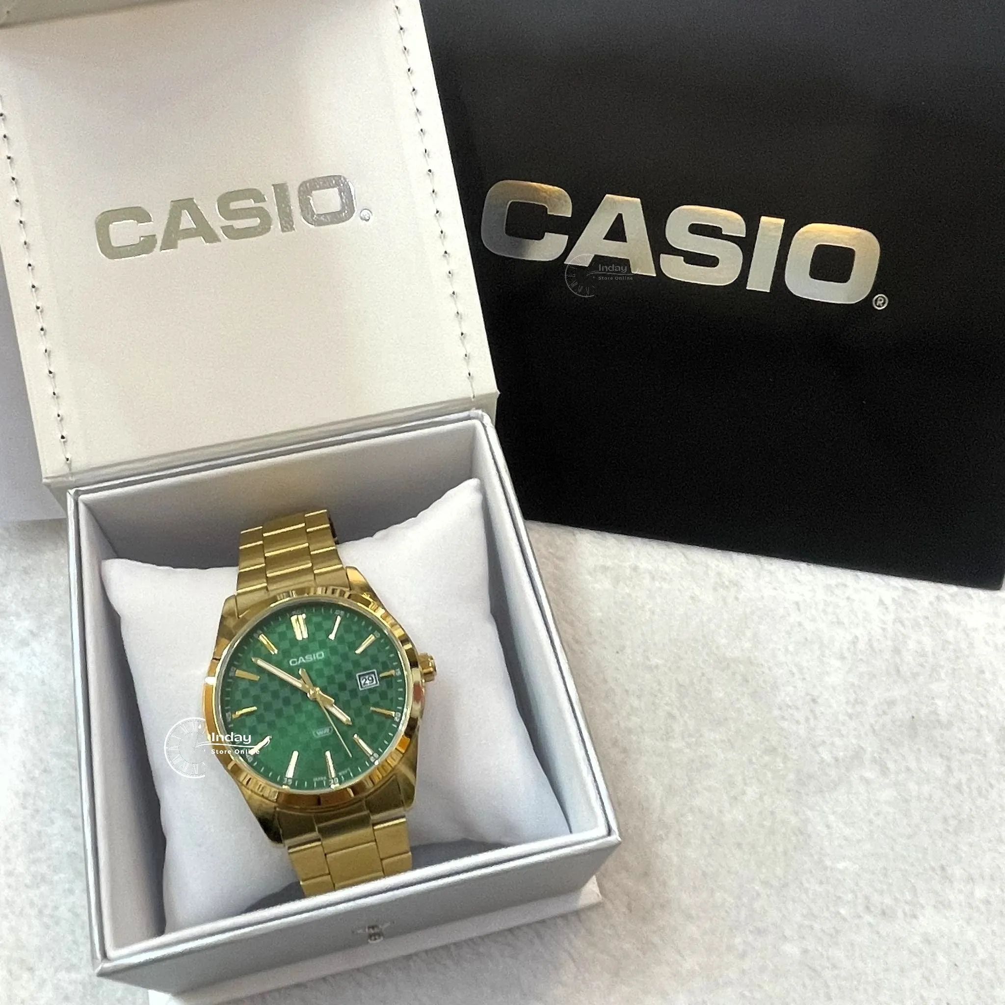 Casio Men's Watch MTP-VD03G-3A Stainless Steel Band Triple-fold Clasp Mineral Glass