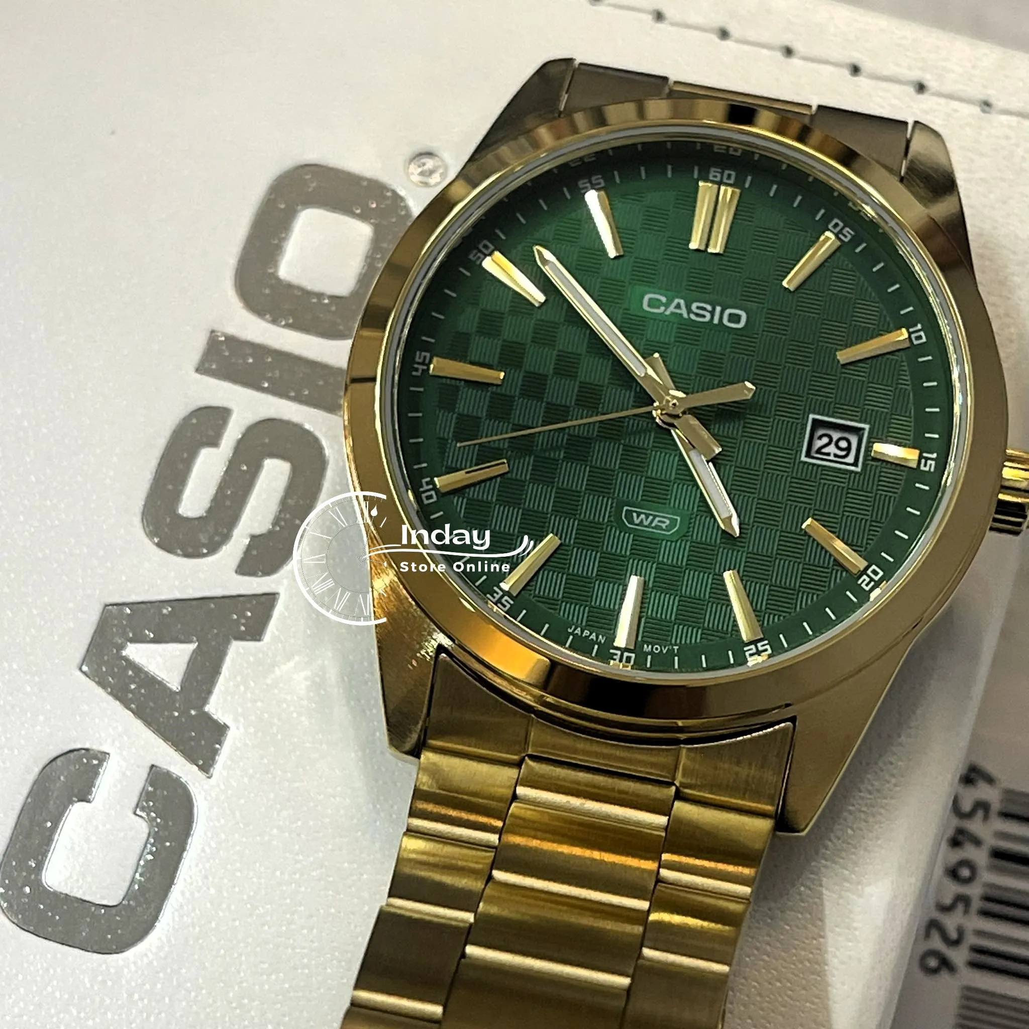 Casio Men's Watch MTP-VD03G-3A Stainless Steel Band Triple-fold Clasp Mineral Glass