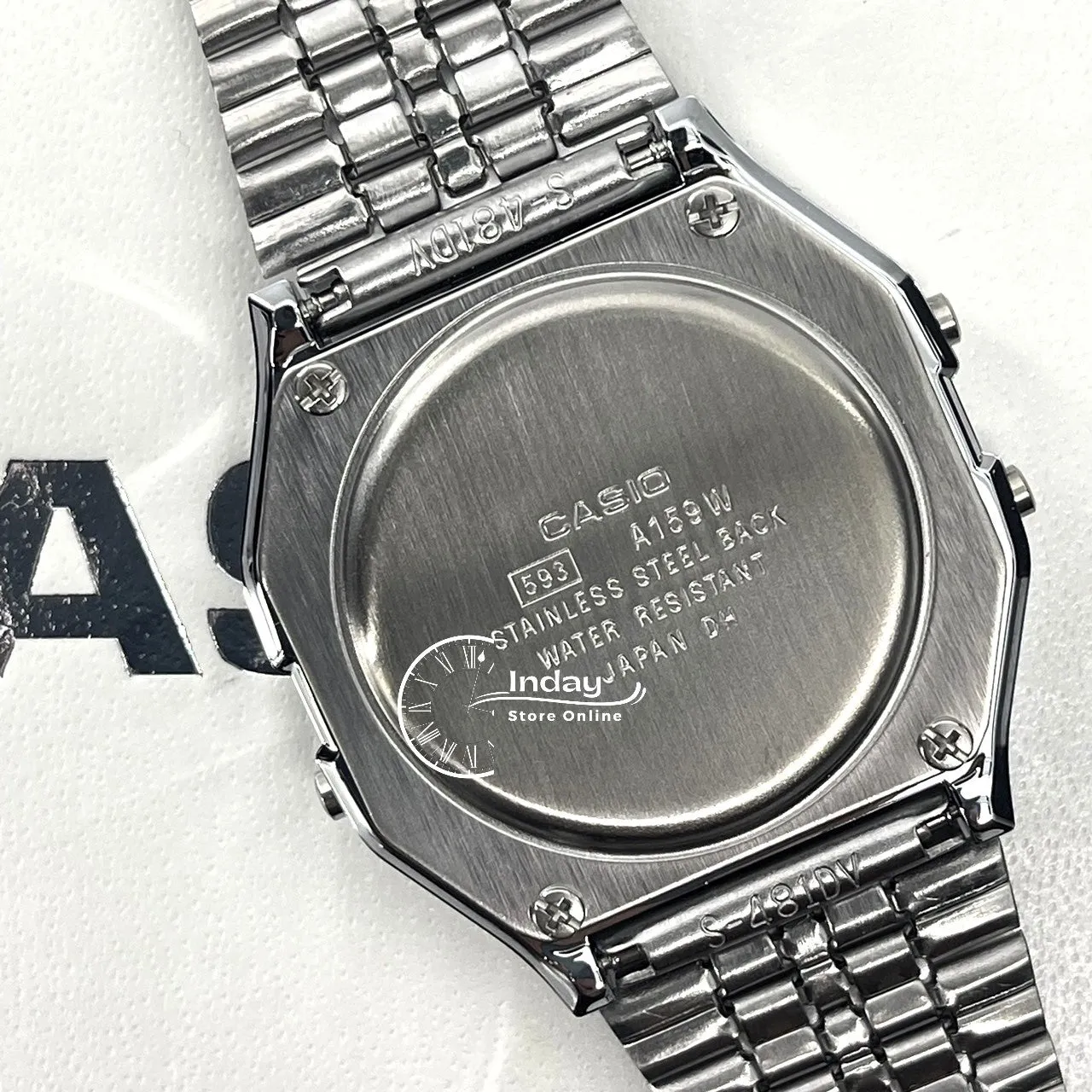 Casio Vintage Unisex Watch A159WA-N1 Stainless Steel Band Adjustable Clasp Battery Life 7-Years