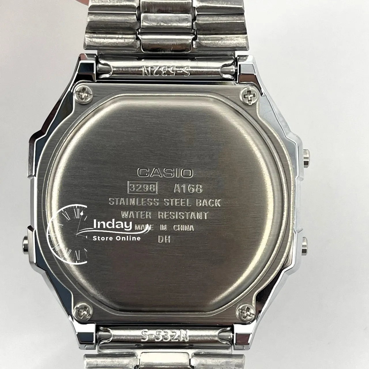 Casio Vintage Unisex Watch A168WA-1 Silver Plated Stainless Steel Self-adjustable Band