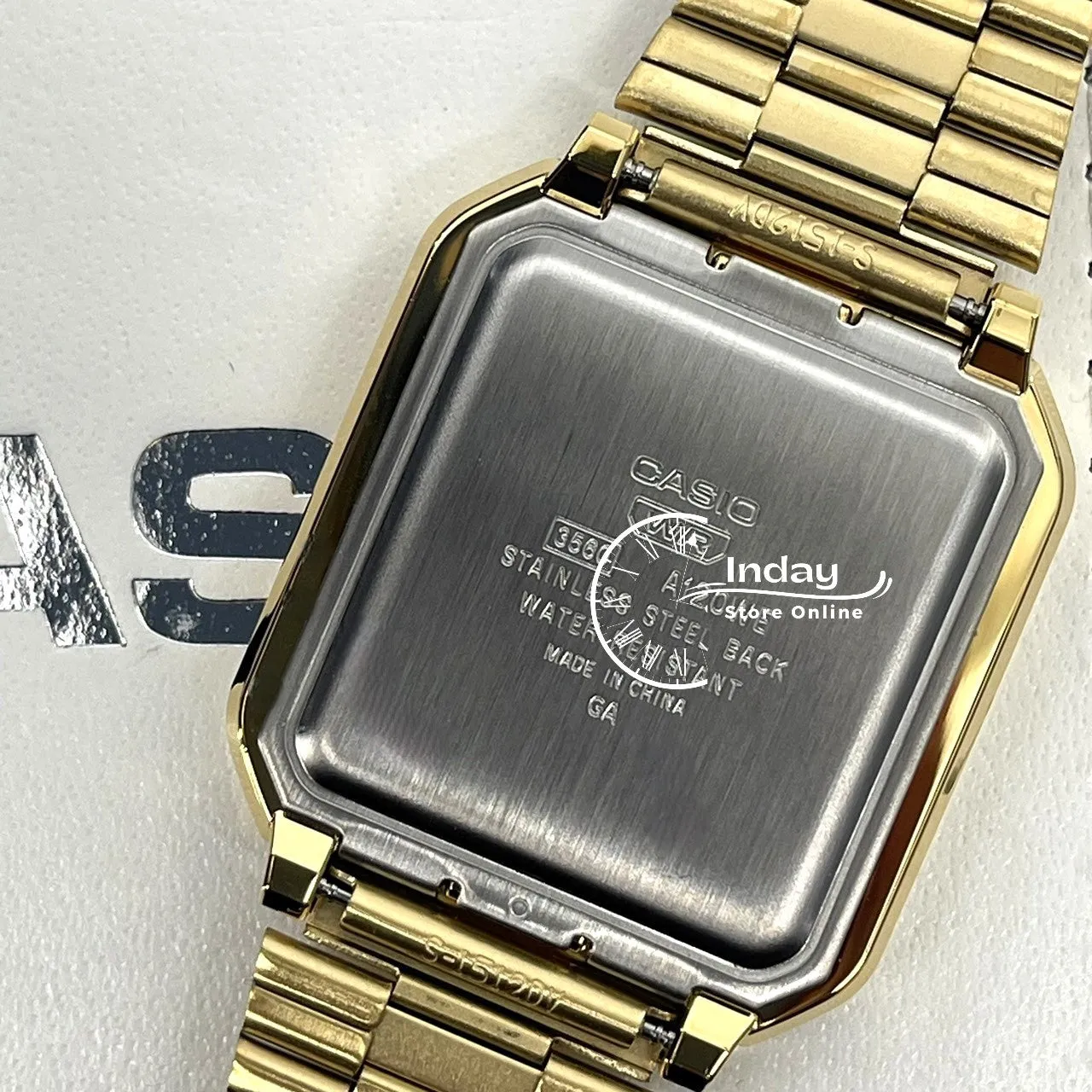 Casio Vintage Women's Watch A120WEG-9A Resin Glass Stainless Steel Band Adjustable Clasp