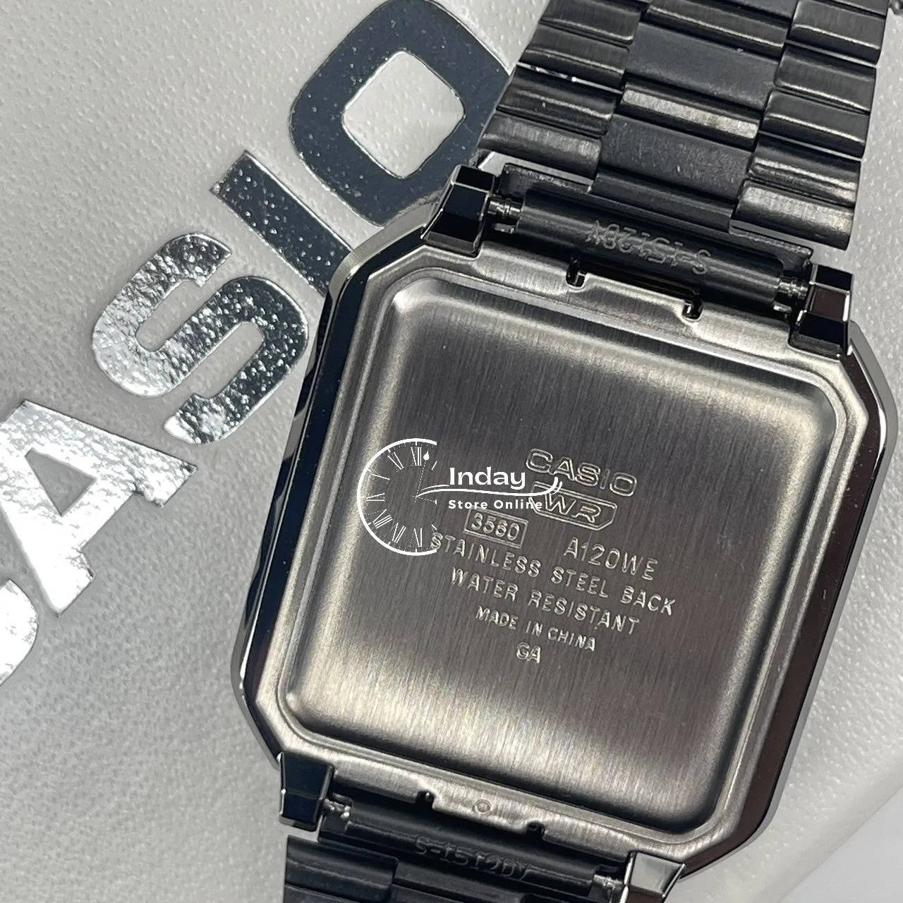 Casio Vintage Women's Watch A120WEGG-1B Resin Glass Stainless Steel Band Adjustable Clasp