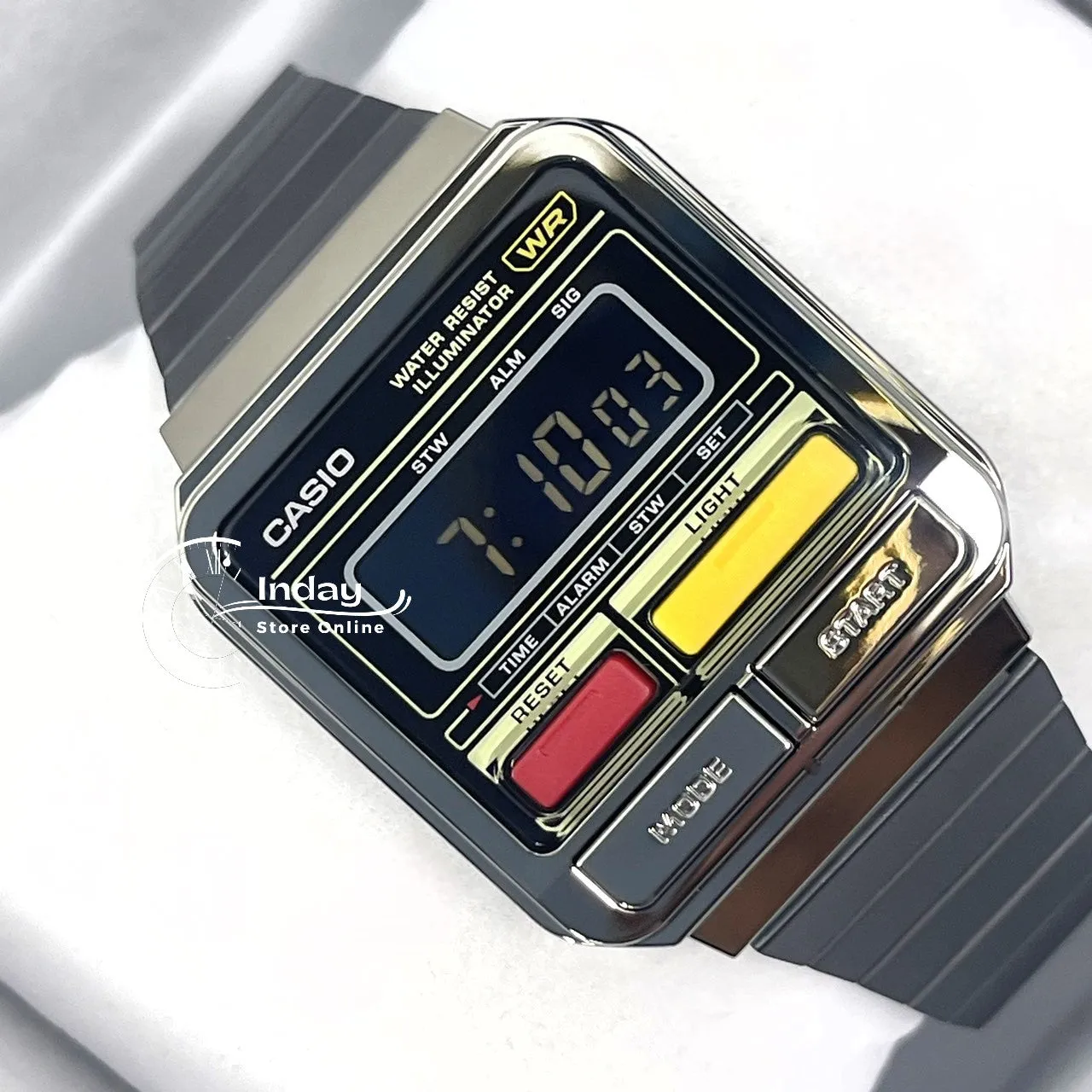 Casio Vintage Women's Watch A120WEGG-1B Resin Glass Stainless Steel Band Adjustable Clasp
