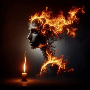 Cat Eyes and Woman on Fire 3 Images - Custom AI Created Art - High Res Digital Download - Use for Your Next DIY Craft - Makes a Great Gift
