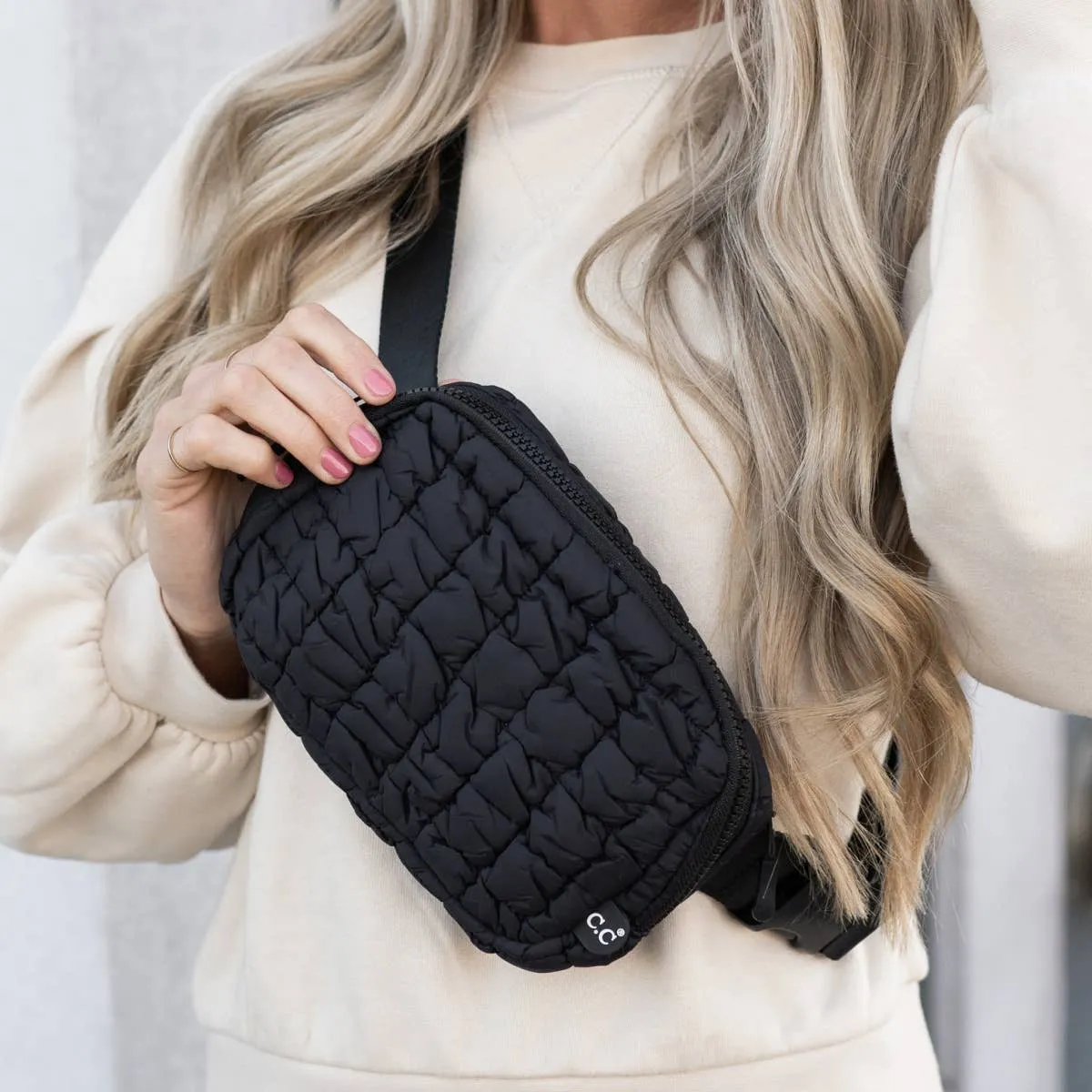 CC Quilted Puffer Unisex Belt Bag Fanny Pack