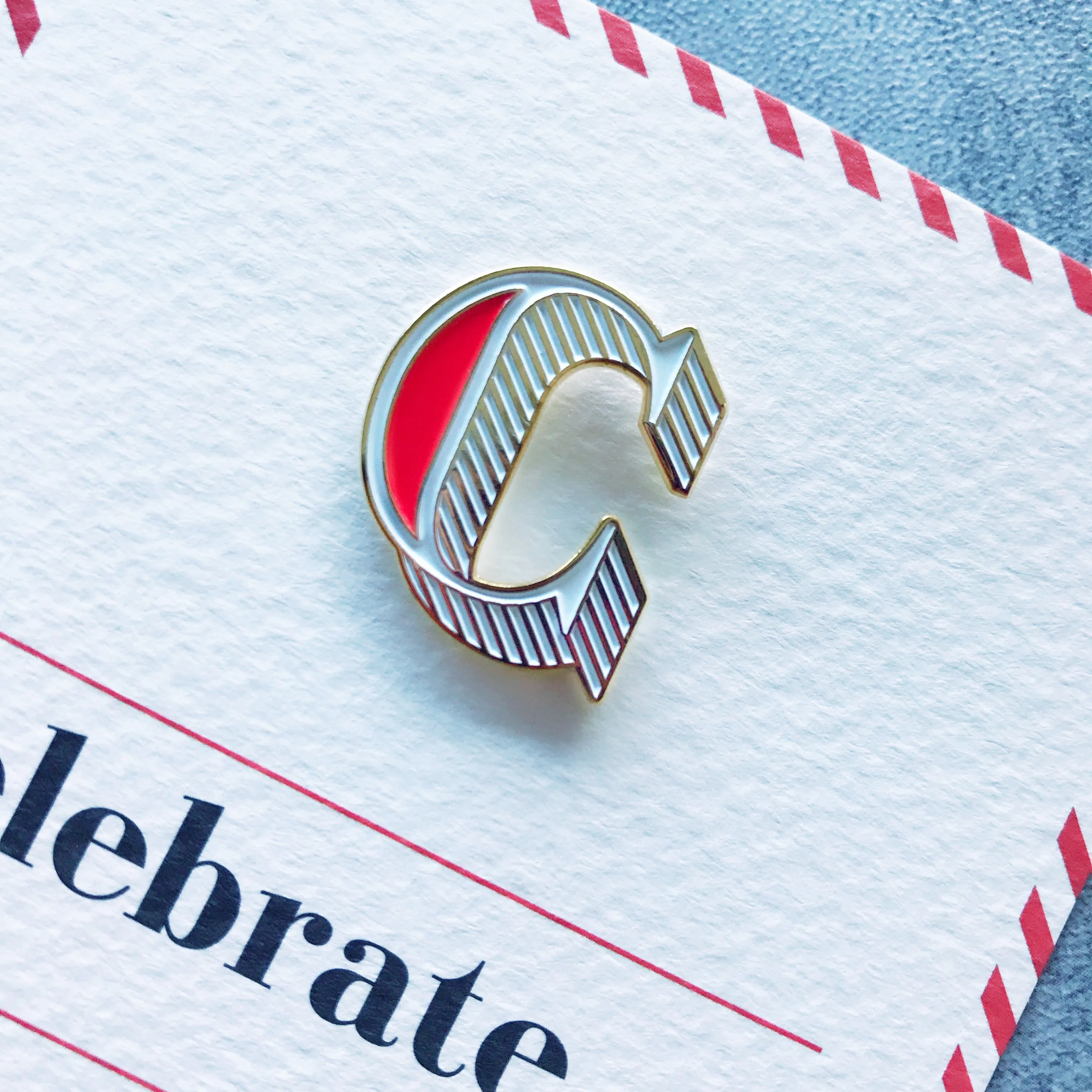 C/Celebrate Pin Badge and Card