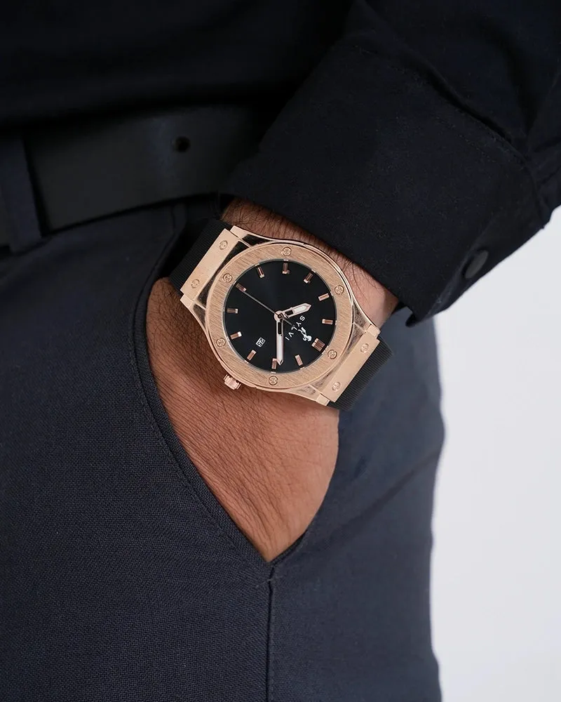 Certified Imperfect Majestic Black Rosegold Silicone