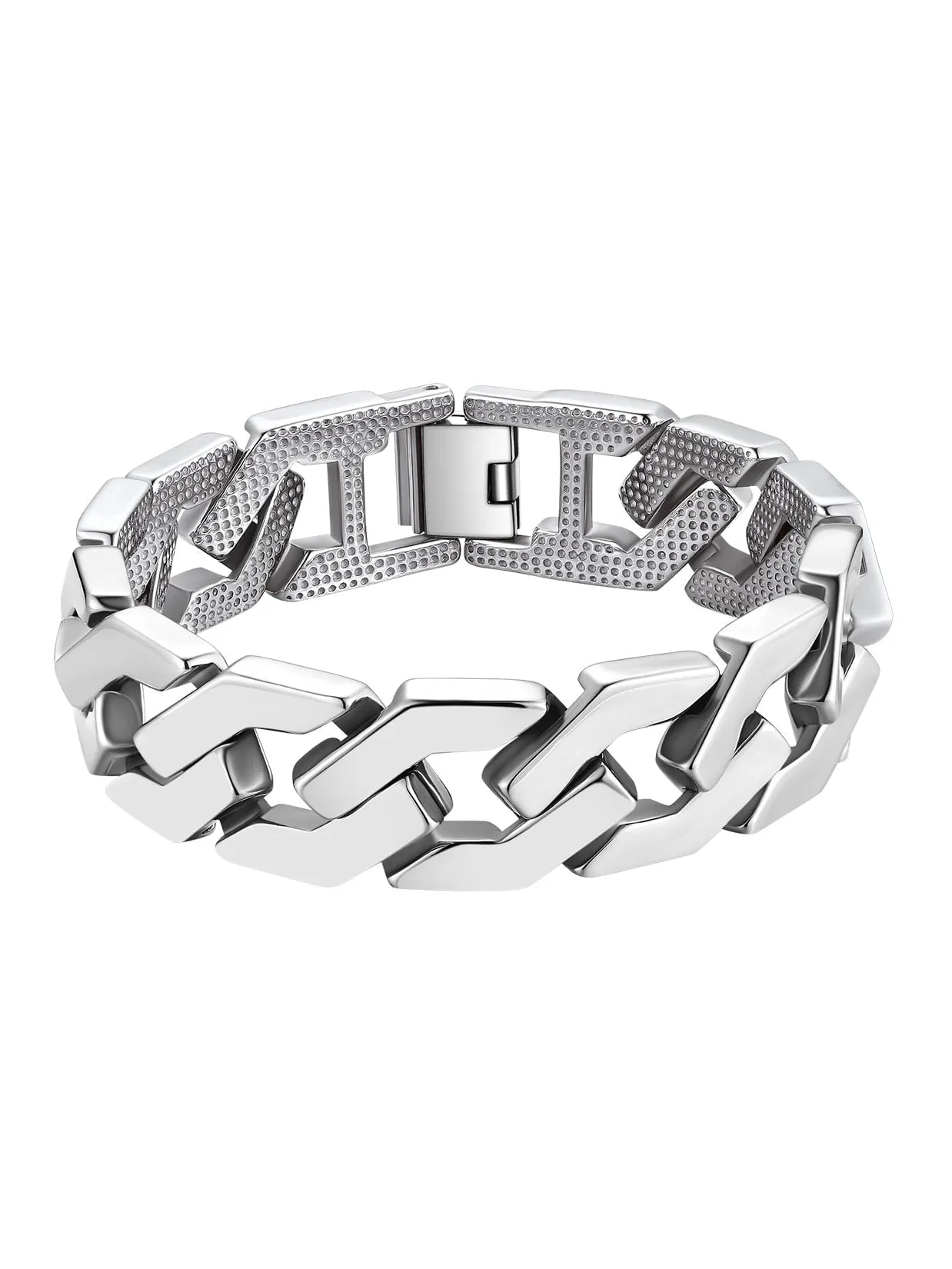 ChainsPro Men Cuban Link Bracelet, 316L Stainless Steel Mens Jewelry Gift, 16mm Width, 7.5"-9"