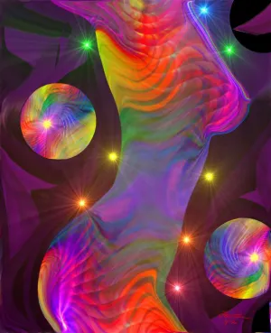 Chakra Art Abstract Figure Art Rainbow Wall Decor Reiki Energy Art Print