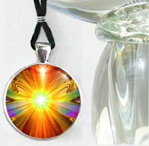 Chakra Art Handmade Necklace, Reiki Energy Jewelry, Metaphysical Artwork - "Light Being"