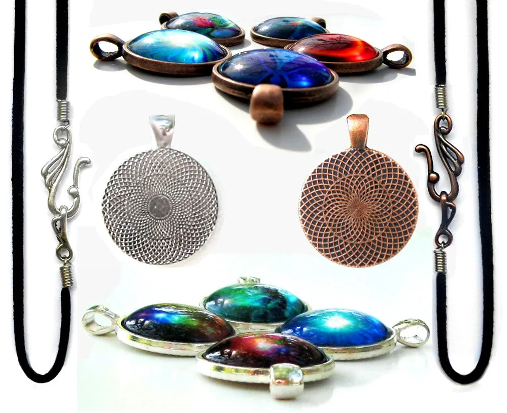 Chakra Art Rainbow Necklace, Metaphysical Artwork - "Chakra Healing"