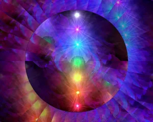 Chakra Art, Rainbow Rainbow Sphere, Reiki Energy Art Print - "Chakra Healing"