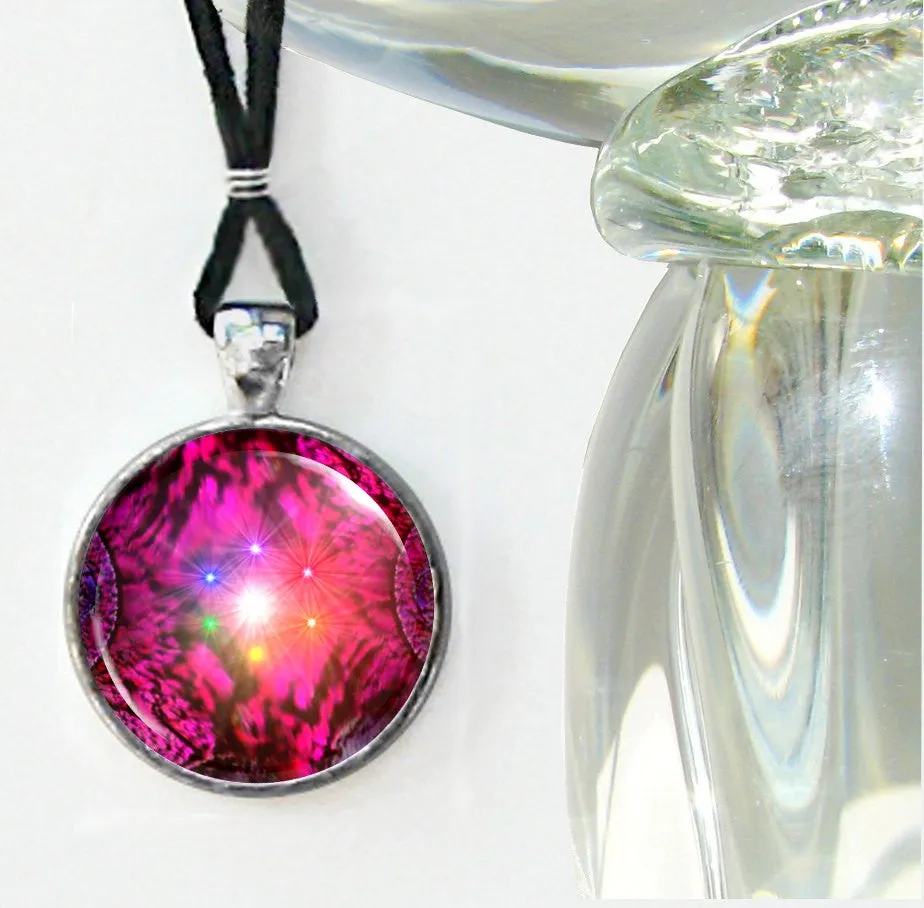 Chakra Jewelry, Red Root Chakra Pendant, Reiki Energy Necklace -"Chakra Circle"