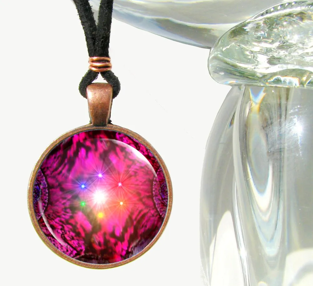 Chakra Jewelry, Red Root Chakra Pendant, Reiki Energy Necklace -"Chakra Circle"