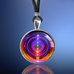 Chakra Necklace, Rainbow Reiki Energy Art Jewelry - "Chakra Alignment"