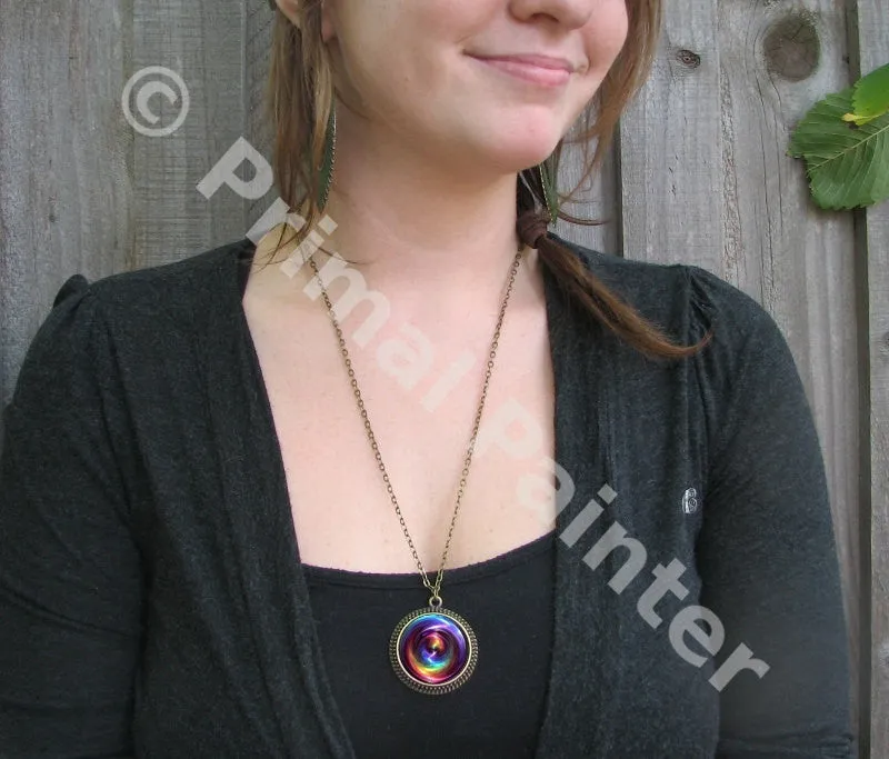 Chakra Swirl Necklace, Energy Jewelry, Metaphysical Lightworker Pendant