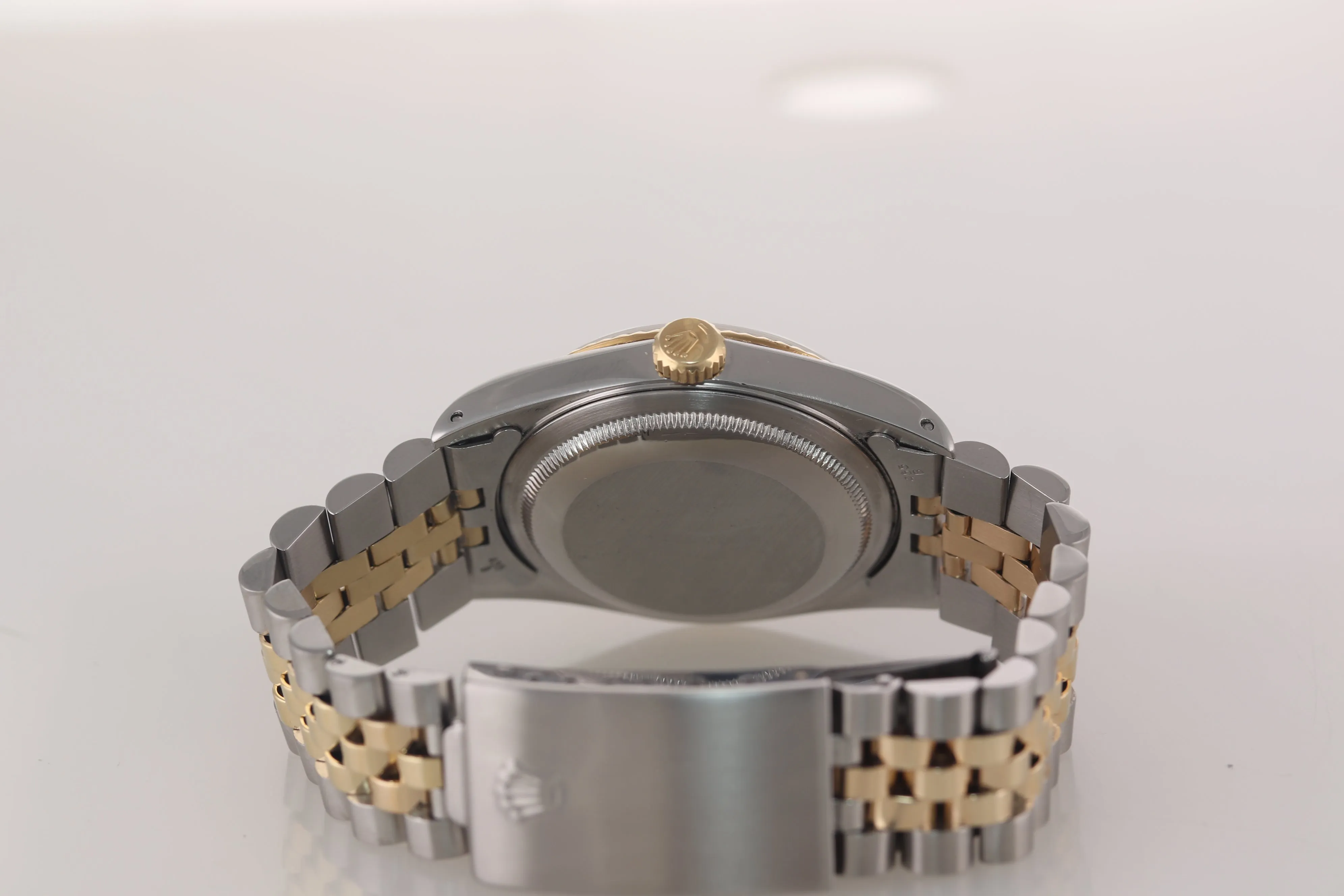 Champagne Tapestry Rolex DateJust 16233 Two Tone 18k Gold & Steel Jubilee Watch