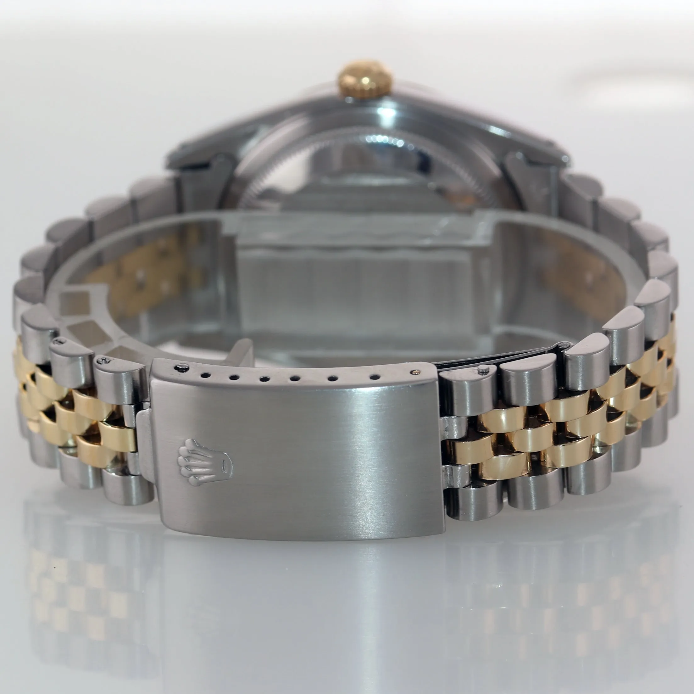 Champagne Tapestry Rolex DateJust 16233 Two Tone 18k Gold & Steel Jubilee Watch