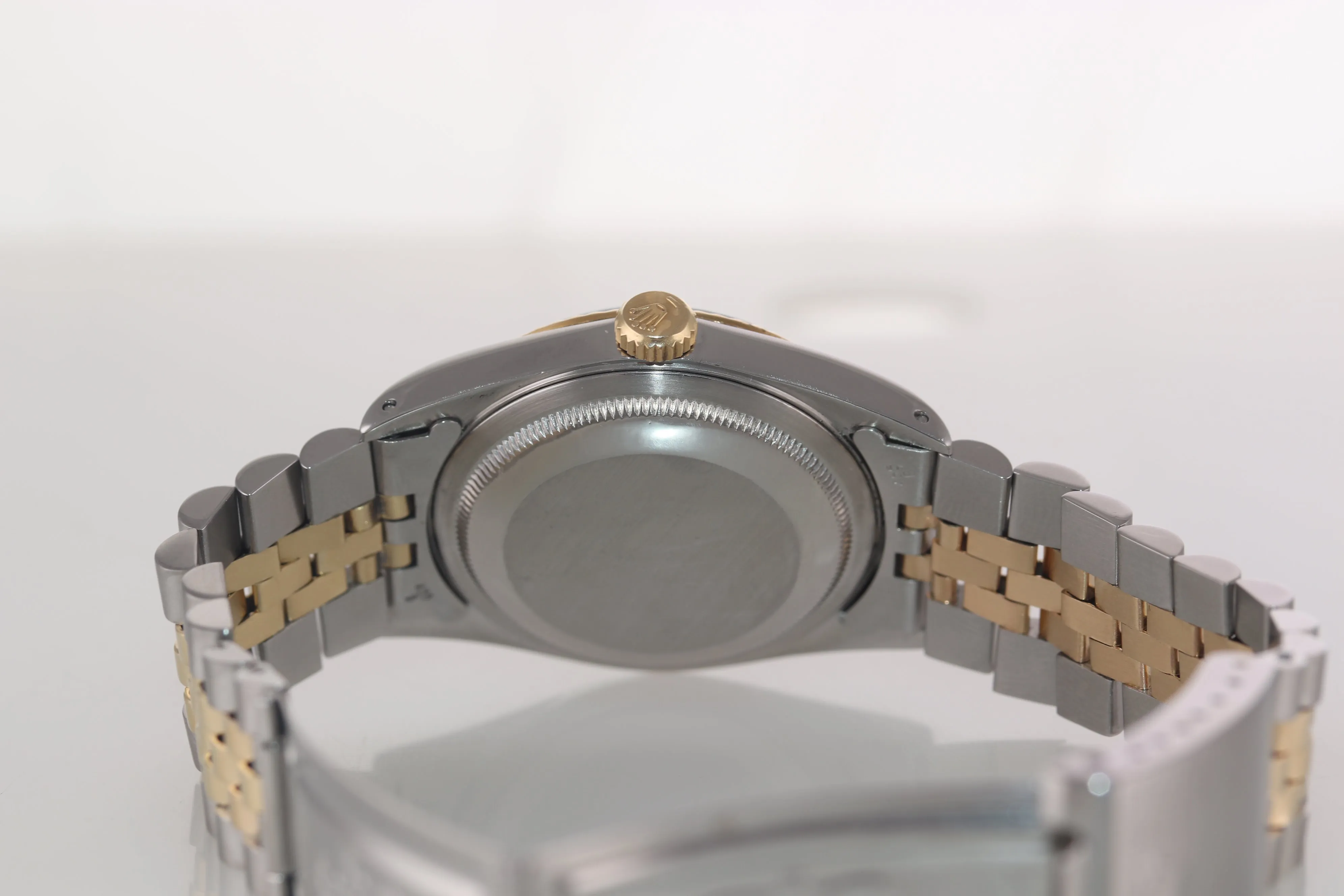 Champagne Tapestry Rolex DateJust 16233 Two Tone 18k Gold & Steel Jubilee Watch