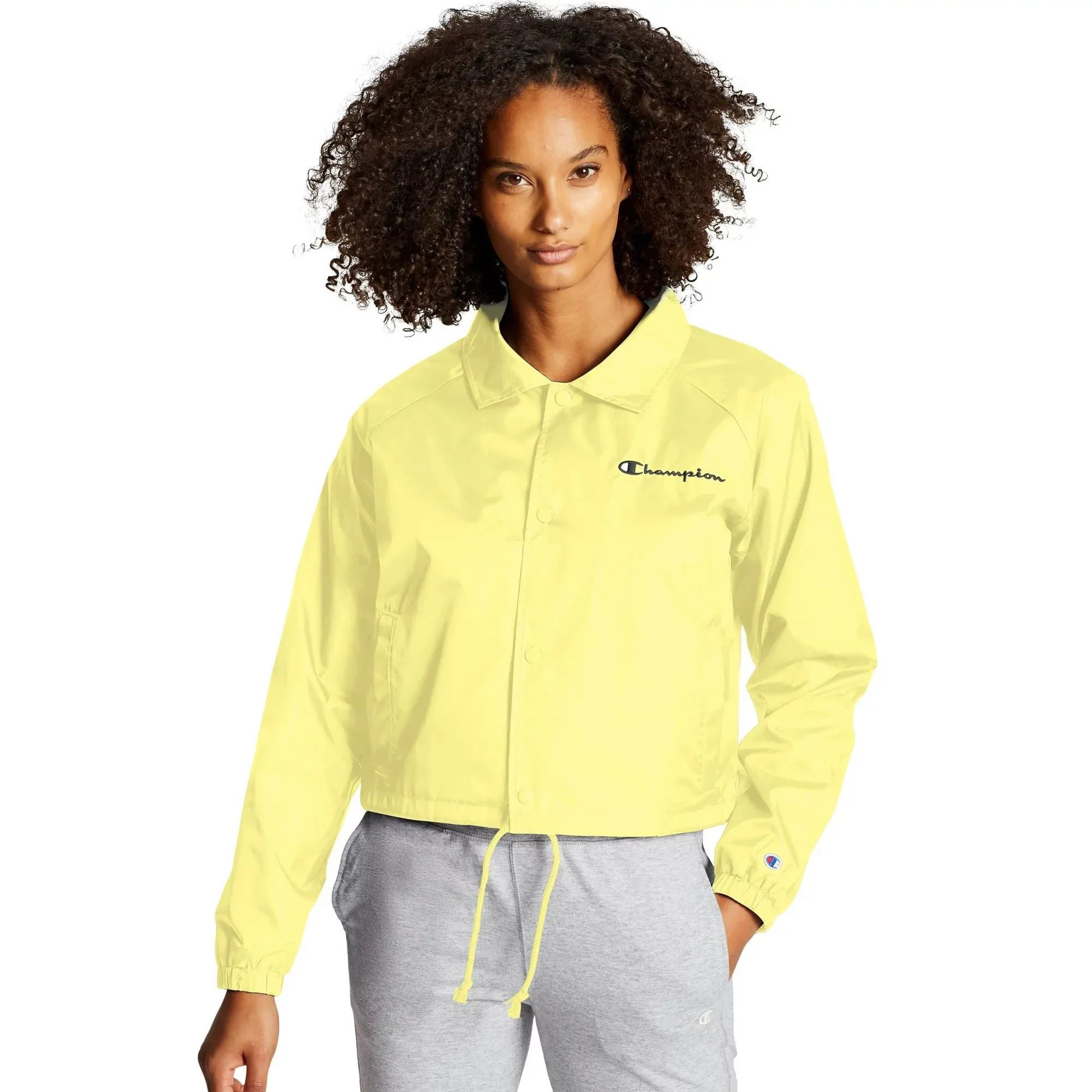 Champion Neon Yellow Cropped Windbreaker