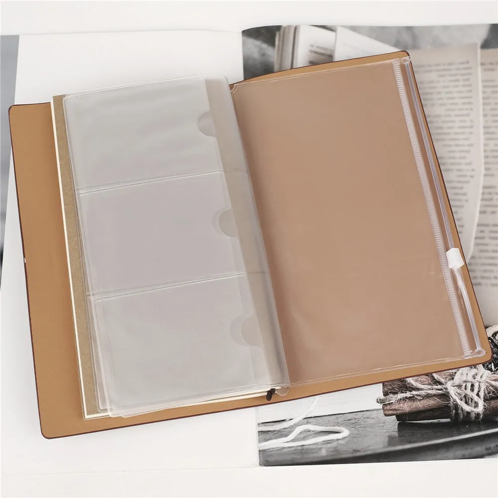 Charka Leather Magic Notebook Rune Natural Crystal Healing Clear quartz Point