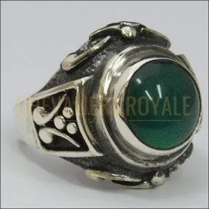 Chevalière pour homme en argent avec la pierre de motivation