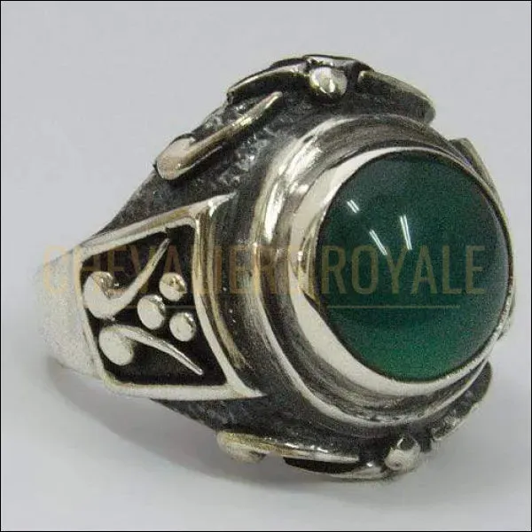 Chevalière pour homme en argent avec la pierre de motivation