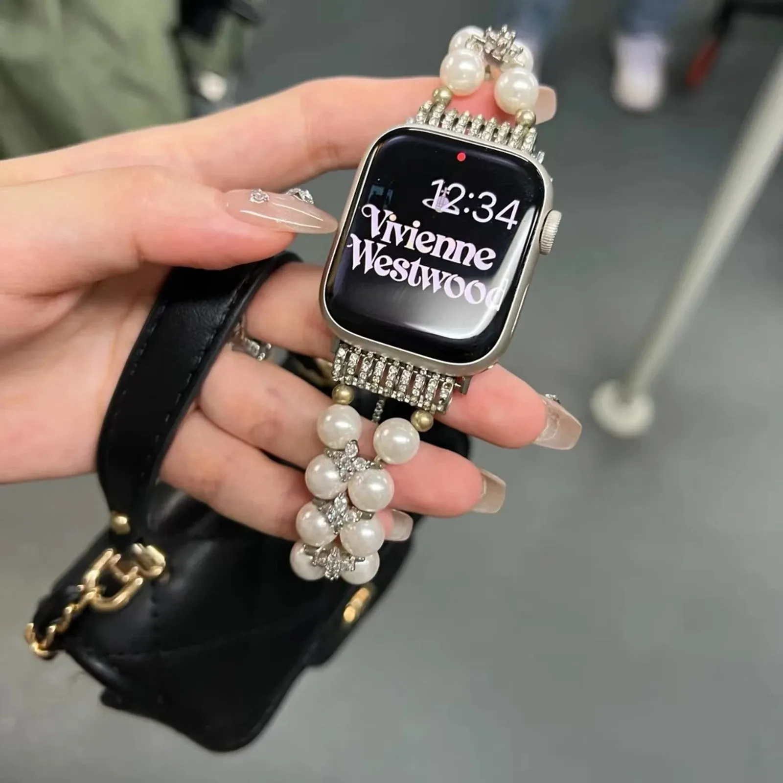 Chic Elegance Pearl Crystal Band for Apple watch
