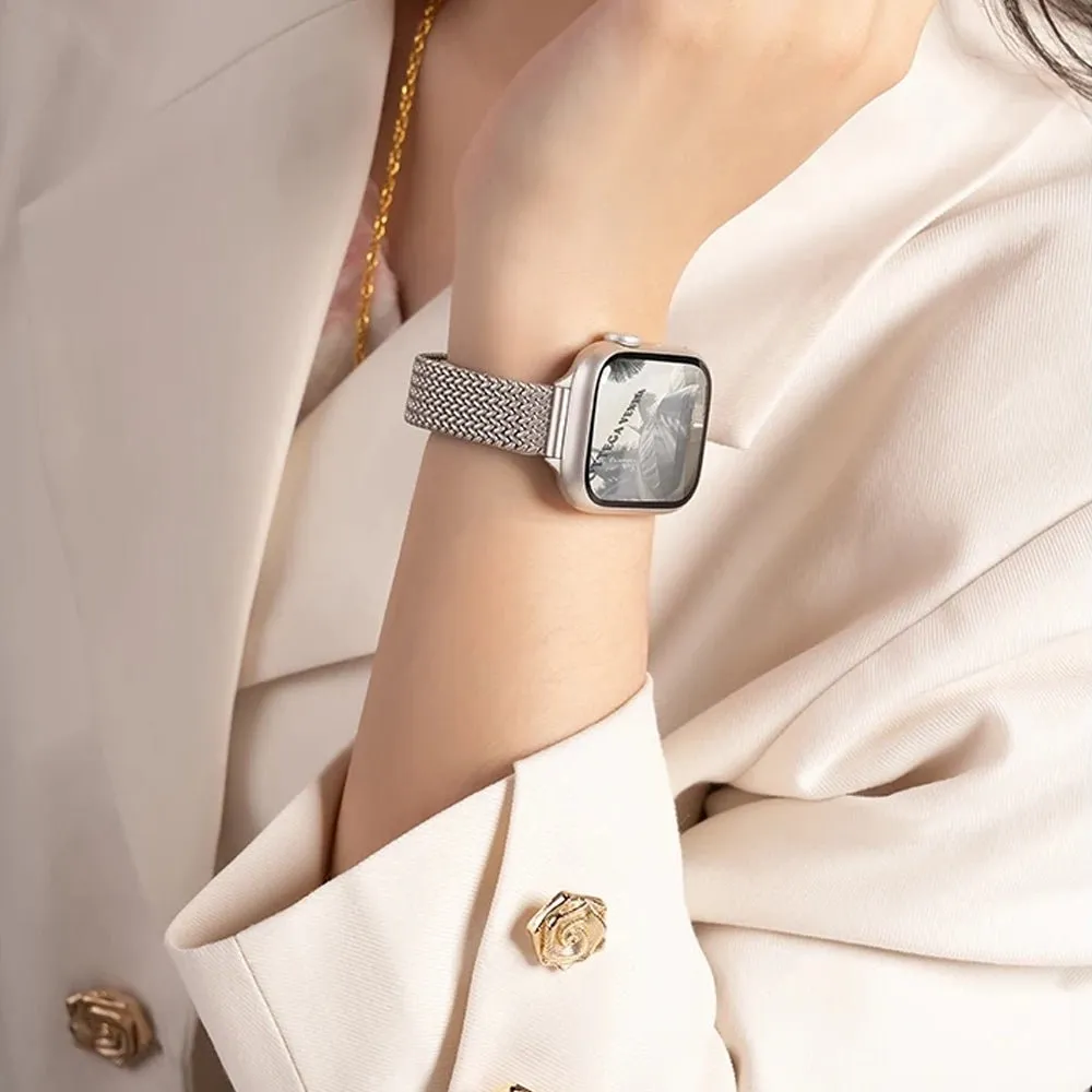 Chic Ultra-Thin Stainless Steel Apple Watch Band for Women