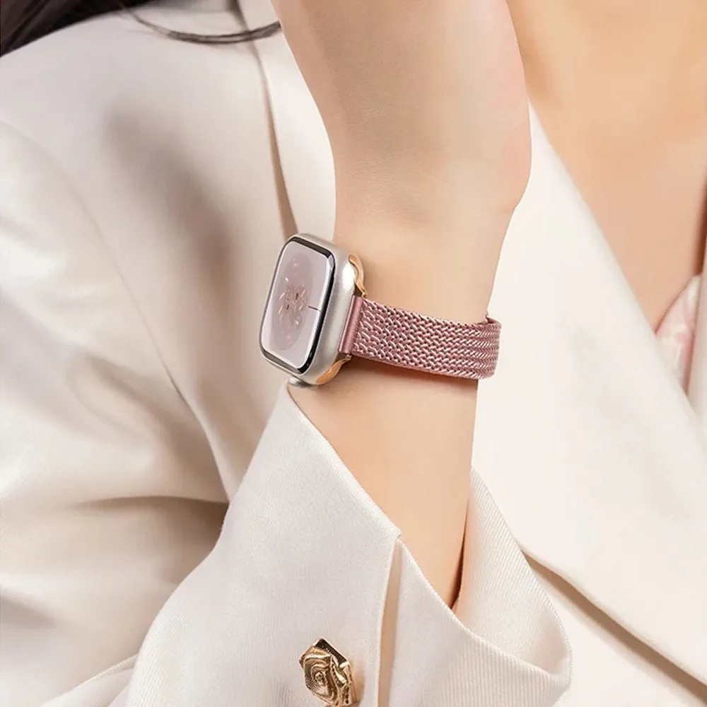 Chic Ultra-Thin Stainless Steel Apple Watch Band for Women