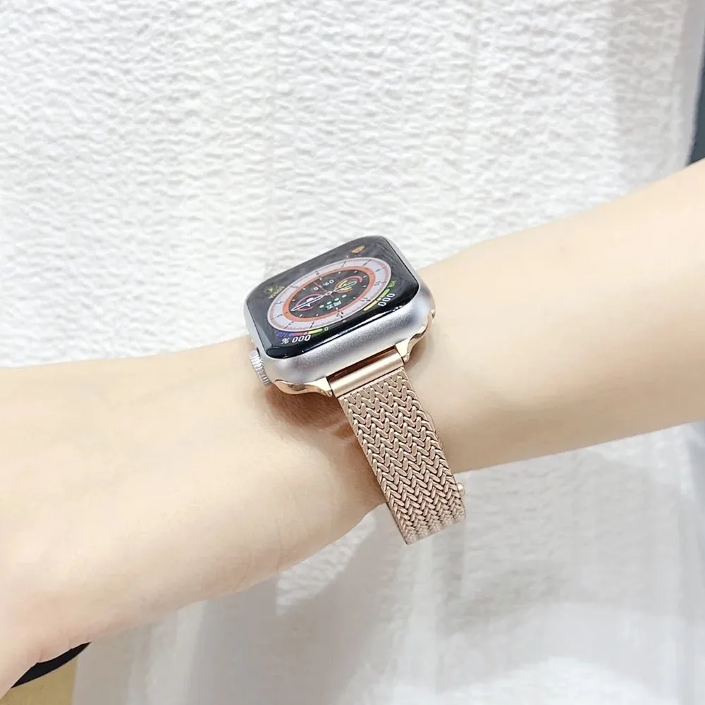 Chic Ultra-Thin Stainless Steel Apple Watch Band for Women