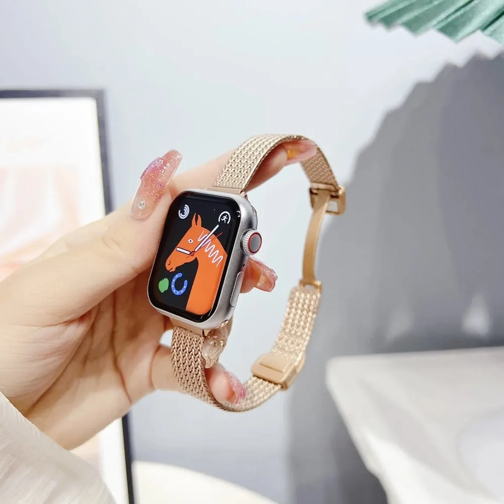 Chic Ultra-Thin Stainless Steel Apple Watch Band for Women