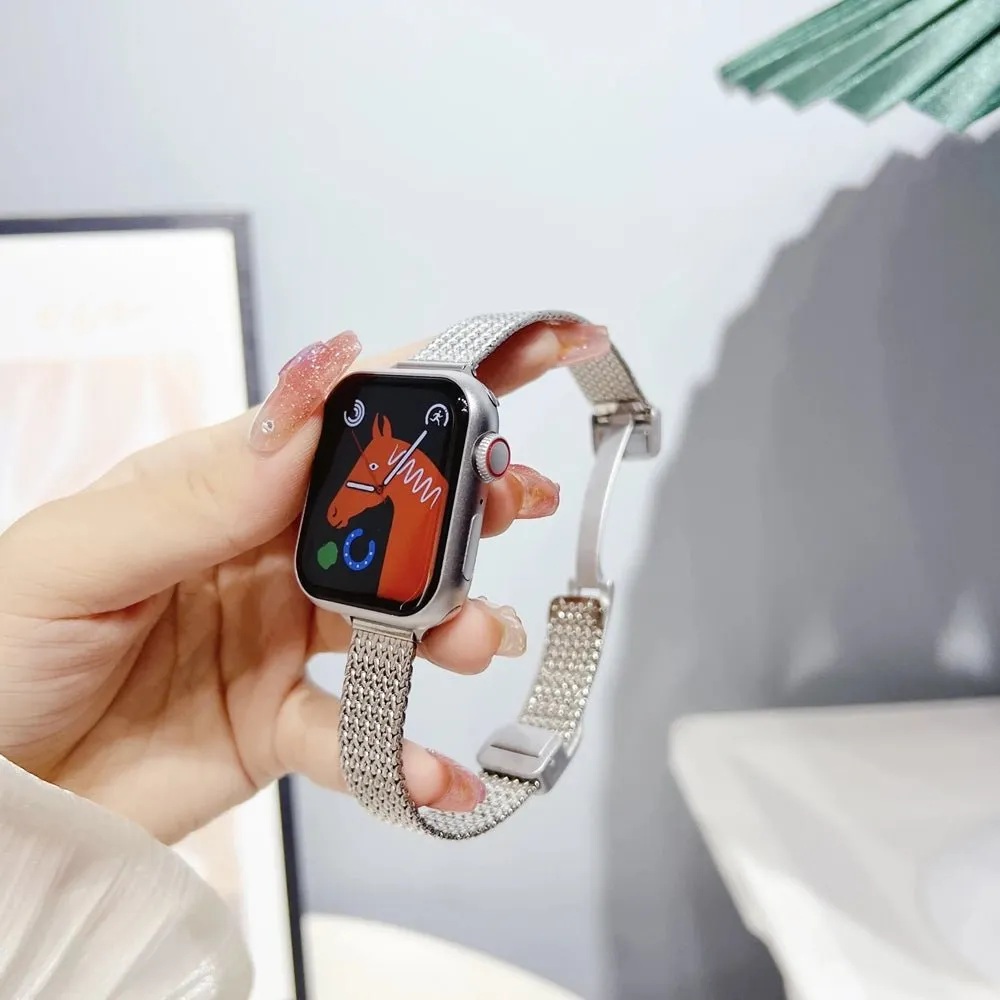 Chic Ultra-Thin Stainless Steel Apple Watch Band for Women