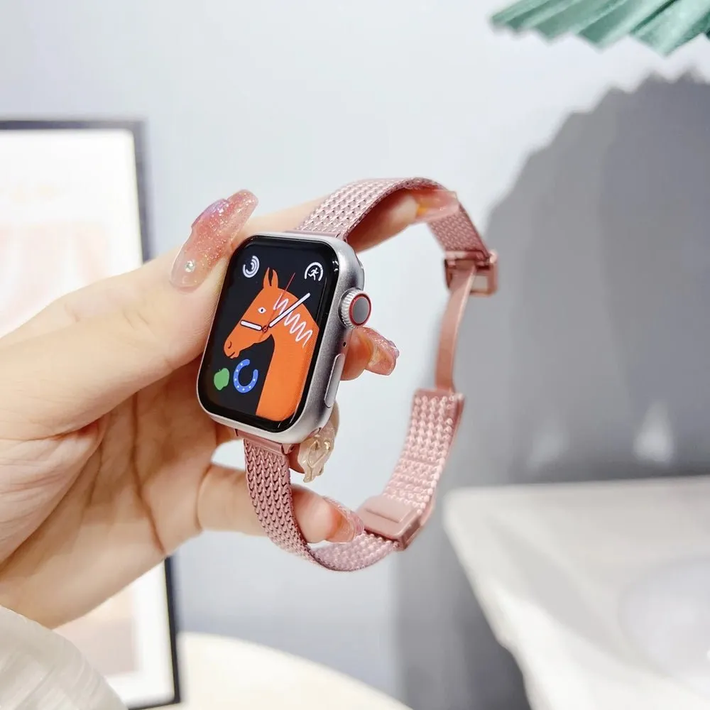 Chic Ultra-Thin Stainless Steel Apple Watch Band for Women