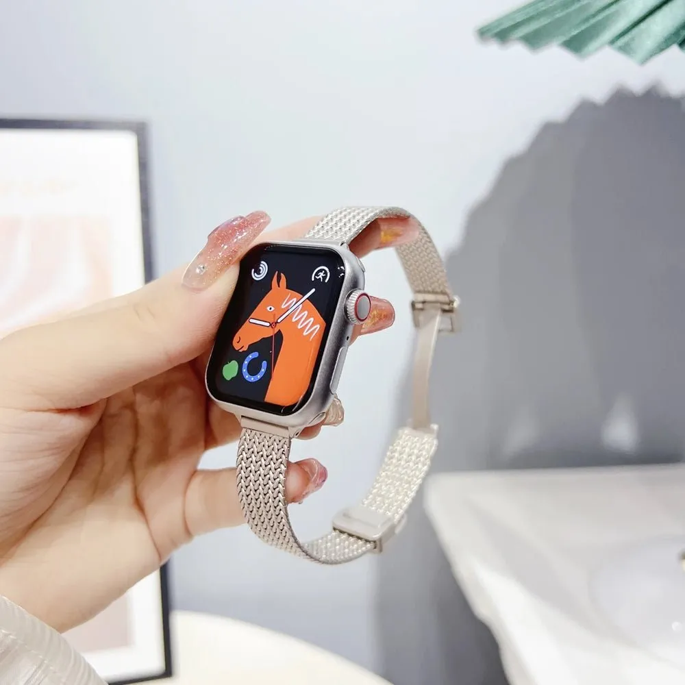 Chic Ultra-Thin Stainless Steel Apple Watch Band for Women