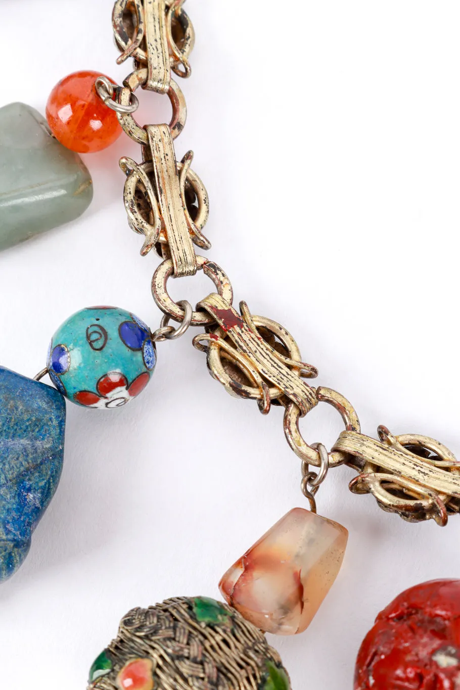 Chinese Import Bead Drop Charm Necklace