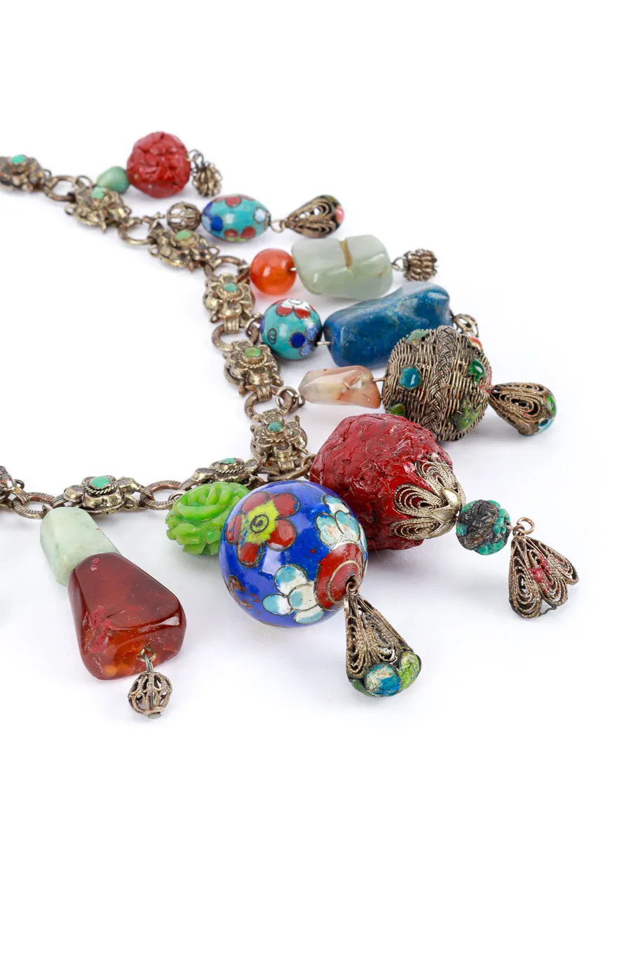 Chinese Import Bead Drop Charm Necklace