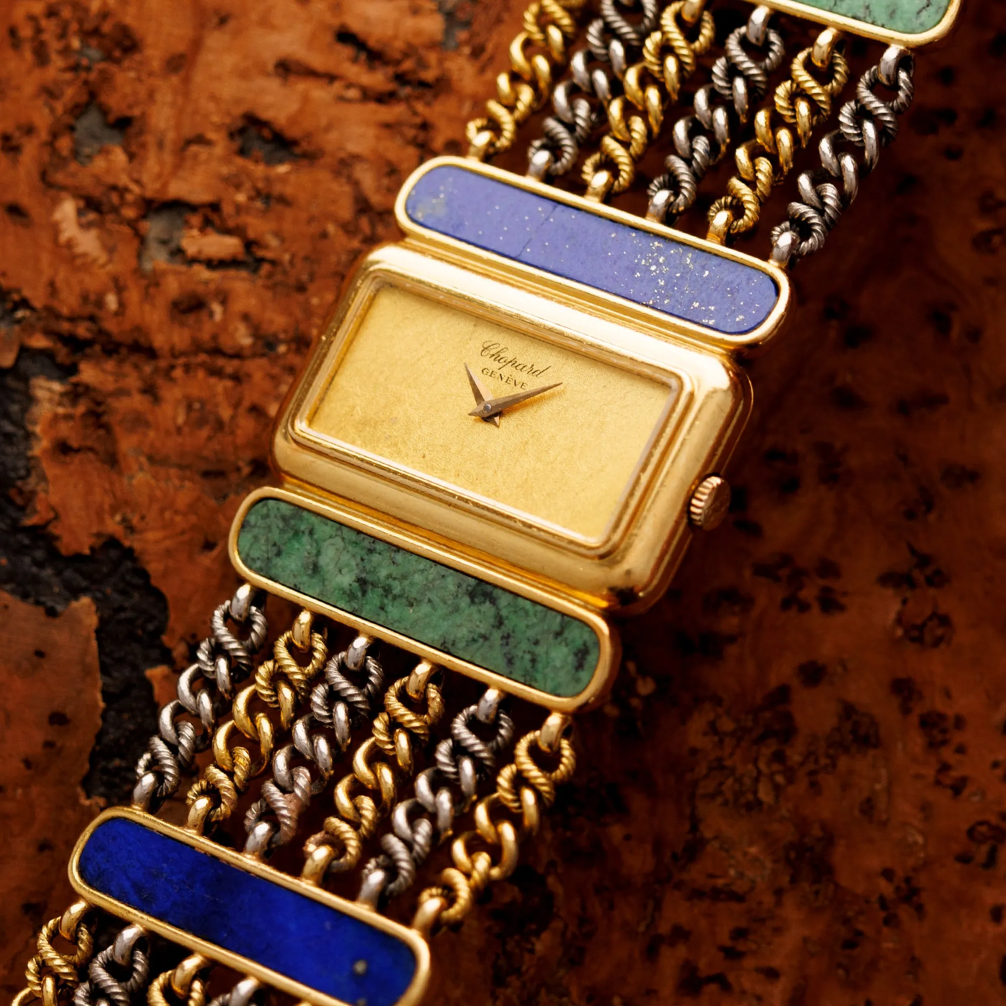 Chopard Yellow Gold Lapis & Nephrite Watch