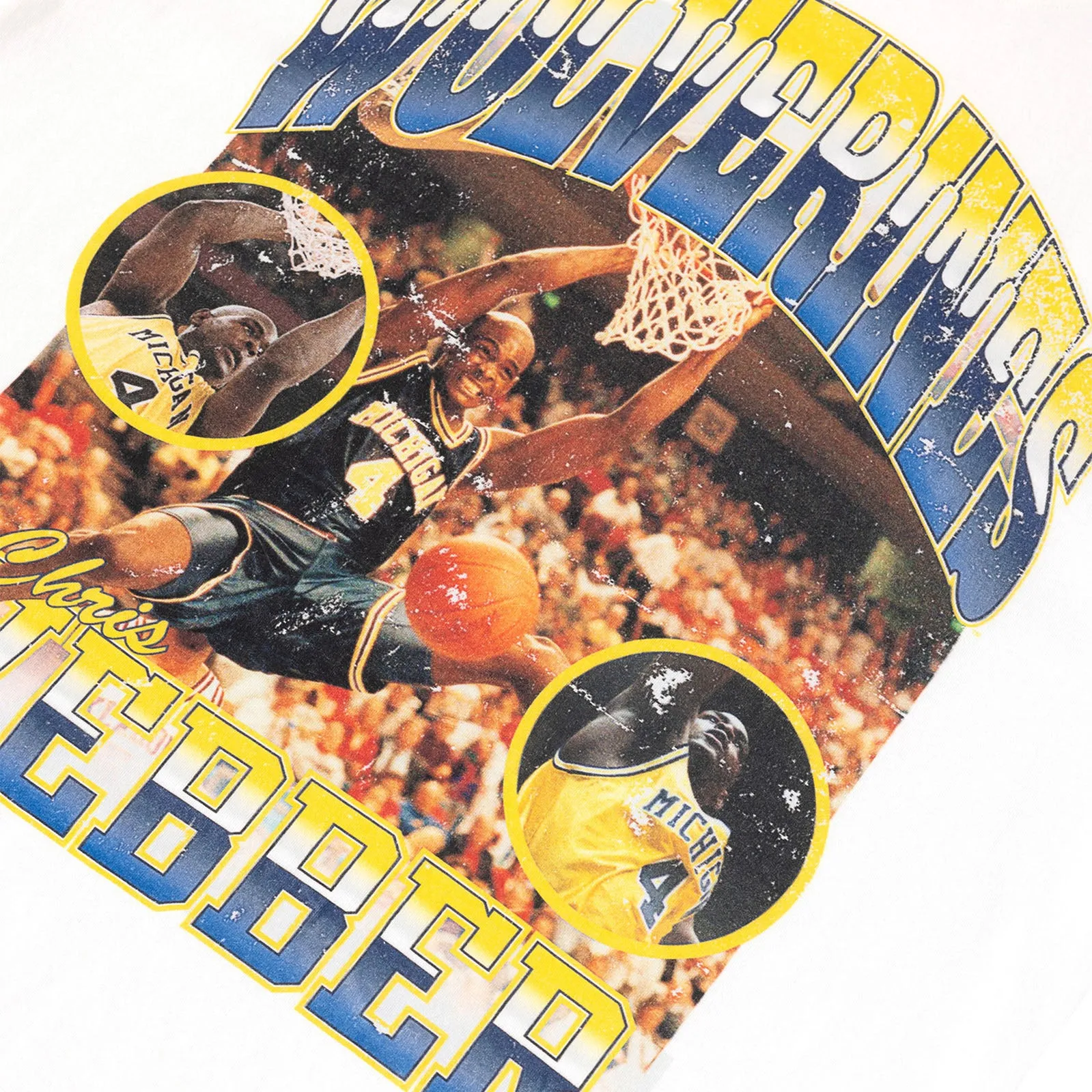Chris Webber Michigan Wolverines Dunk NCAA Tee - Vintage White